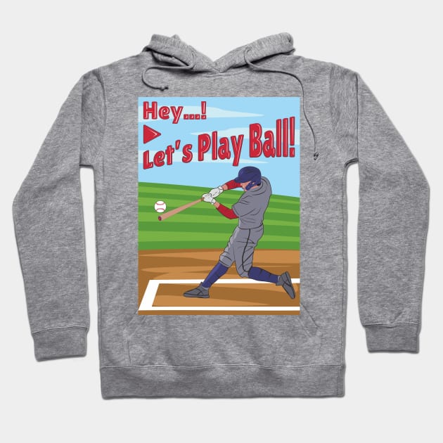 Baseball Gift For Kids | Let's Play Ball! Kido | Variety Colors Fit Hoodie by VISUALUV